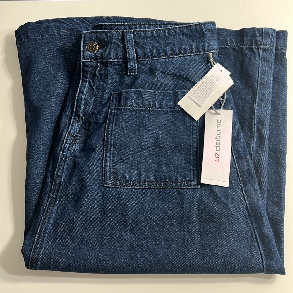 LIZ CLAIBORNE A-LINE DENIM SKIRT - Picture 2 of 4